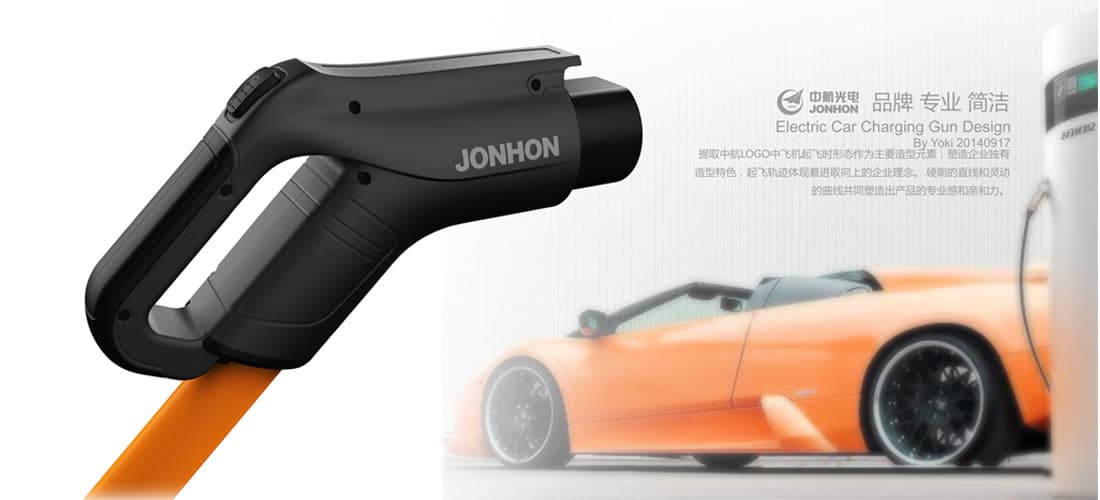 新能源电动汽车充电枪设计公司;怡美设计